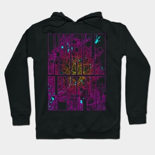 Kuala Lumpur, Malaysia City Map Typography - Neon Hoodie